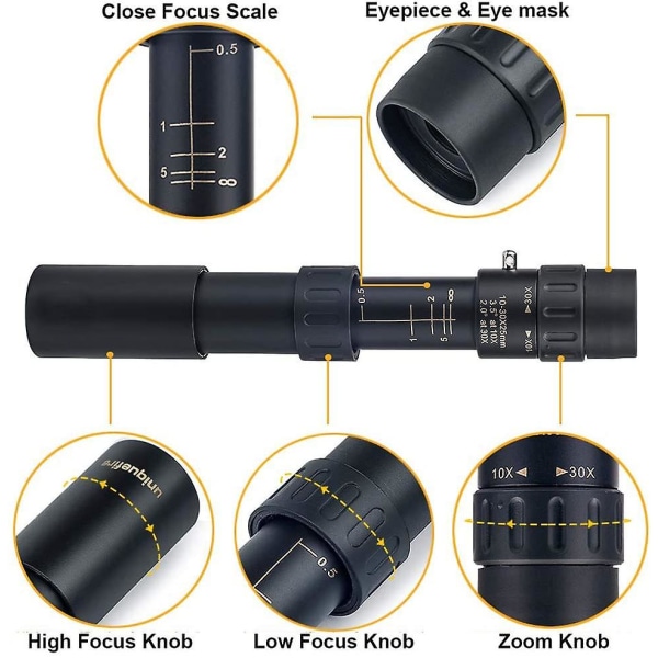 10-300x40 Dobbelt Fokus Anti-reflekterende Grøn Multi-belagt HD Militær Højenergi Zoom Optisk Dag & Nat Synsomfang Teleskop Vandreture Klatring