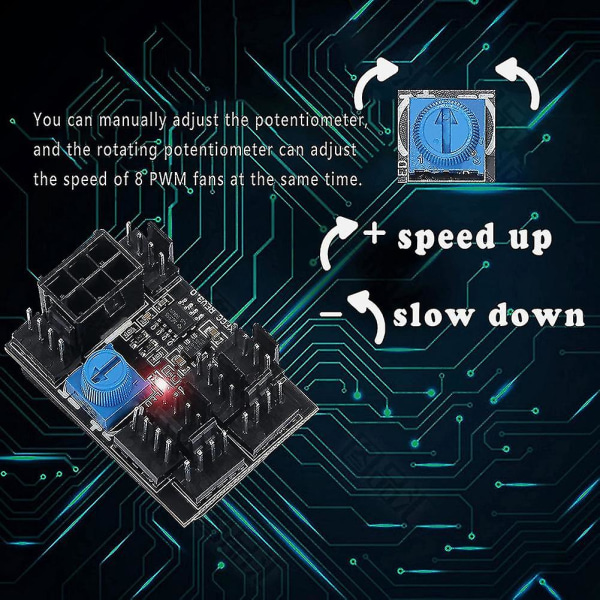 3-nastainen 4-nastainen Tuuletinsovitin Pwm Tietokoneen Kotelon Jäähdytystuulimen Keskitin 8-tieinen Jakaja 12v Nopeudenohjain 6-nastainen