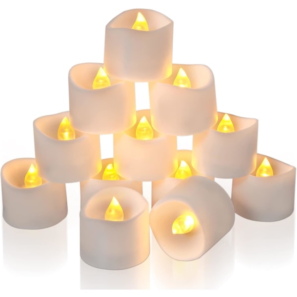 Battery Tea Lights With Timer, 6 Hours On And 18 Hours Off In 24 Hours Cycle Automatically, Pack Of 12 Timing Led Candle Lights ,2-yellow