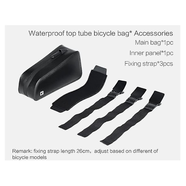 Cykelpose Cykel Top Tube Taske Cykelrammepose Vandtæt Og Stabil Cykelrammepose Cykeltaske Professionelt Cykeltilbehør (sort)