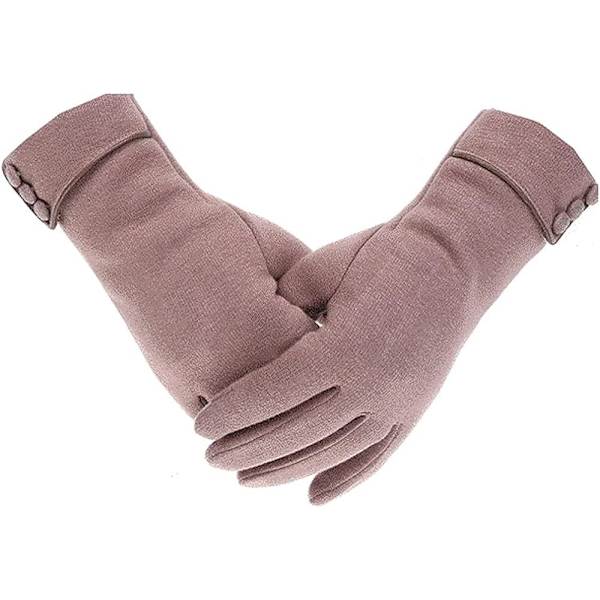 Dam Dam Vinter Varma Handskar Pekskärm Mobiltelefon Vindtät Foder Tjocka Handskar (Khaki) Khaki