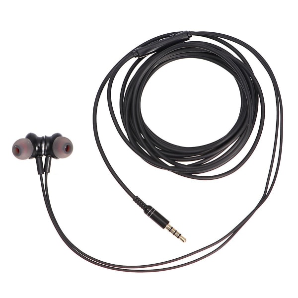 1pc 3m Wired Earbud With Mic Stereo Plug-in Design Music Earbud Wired Earphone In-ear Earphone For Sport Walking