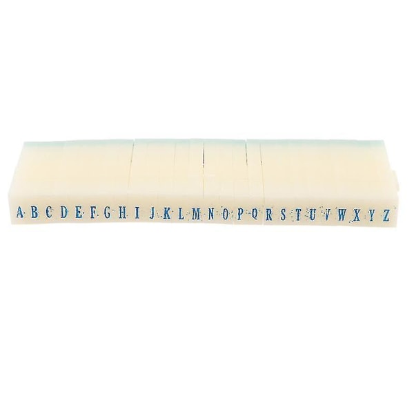 Aftageligt plaststempelsæt med 26 bogstaver i engelsk alfabet