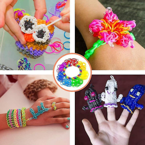 Gummibands refill kit, 12730+ premium loom bands i 26 färger med 500 clips, 6 krokar