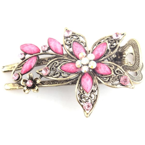 Naisten Kristalli Kukka Vintage Barrette Pinkki