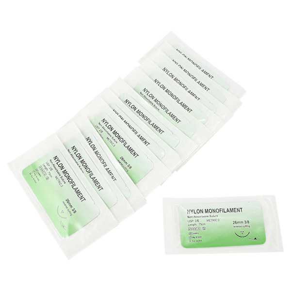 12 st/set nålsutur nylon monofilament tråd sutur övningskit 2/0