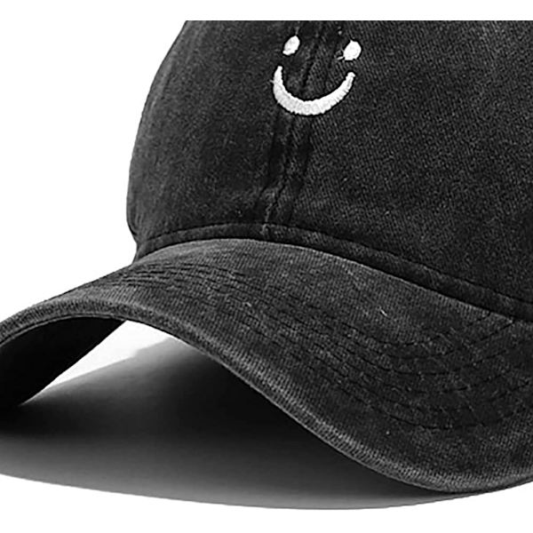 Vintage Distressed Tvättad Basebollkeps Herr Dam Justerbar Truckerhatt Golf Pappahatt (Svart)