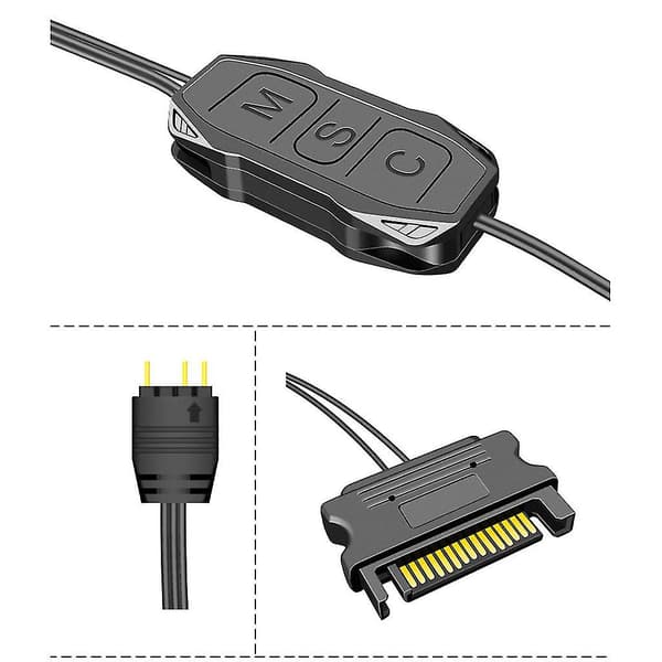 5V ARGB-controller 3-benet Sata-strømforsyning til stationær computer til chassis-ventilator LED