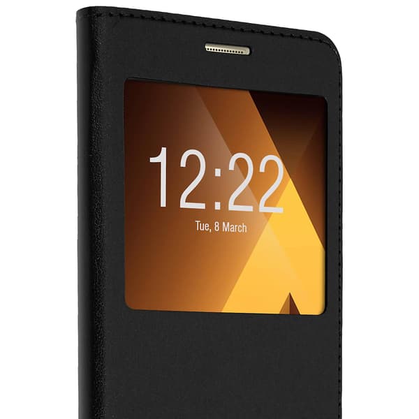 Clear View Cover til Galaxy A5 2017 Ultratynd - Sort