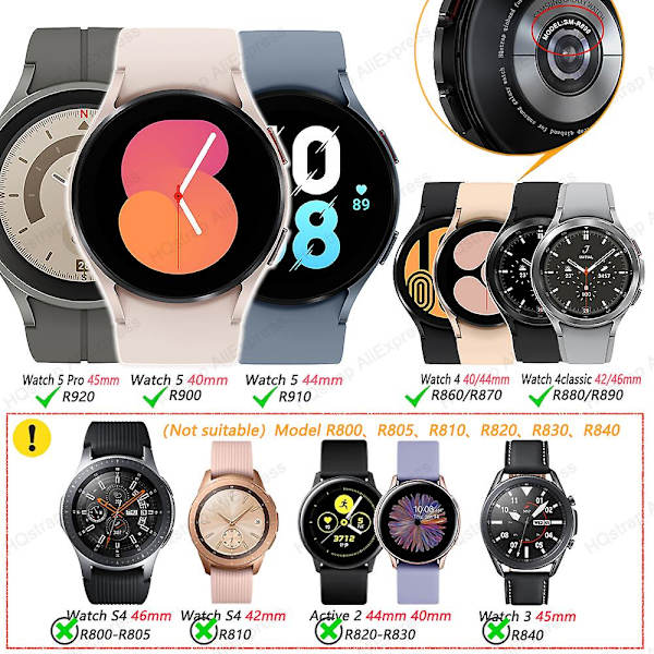 Egnet for ingen hull Titanium Metall Rem for Samsung Galaxy Watch 5 Pro 45mm 40mm 44mm Belte Rem for Samsung Watch4 Classic 46mm 42mm Rem Gray R920 Watch 5 Pro