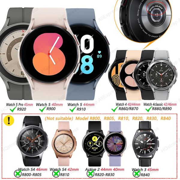 Passande för inga luckor Titan Metall Rem för Samsung Galaxy Watch 5 Pro 45mm 40mm 44mm Bälte Klockarmband för Samsung Watch4 Classic 46mm 42mm Klocka Str Black R860 Watch 4 40mm