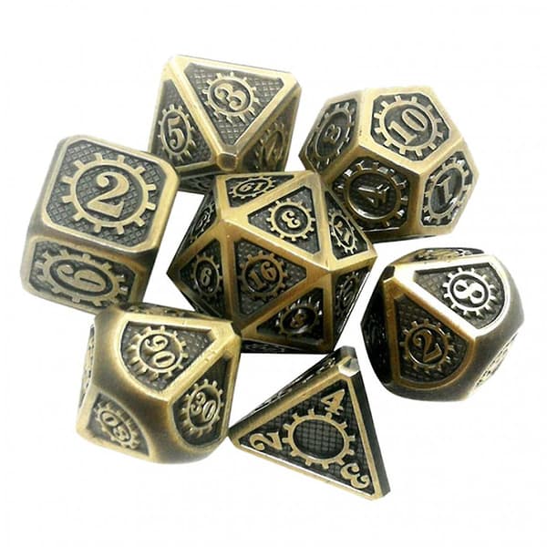 7 Stykker Polyhedrale Metall Terninger For D&D Pathfinder RPG Spill 05