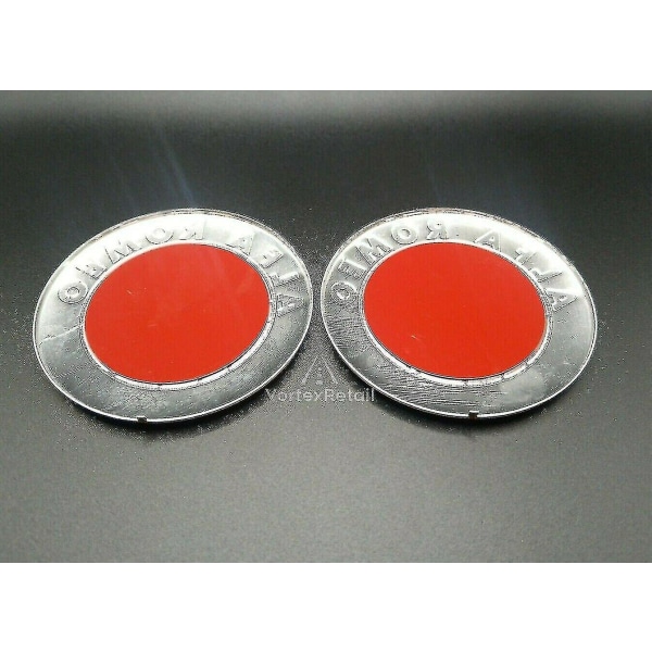 2x 74mm Alfa Romeo Emblem Badges Svart Silver Gt 147 159 Mito Giulietta Motorhuv