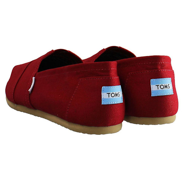 Toms Alpargatas Slip-On Punainen Canvas Naisten Plimsollit 10000874 UK 4 EU 36.5 US 6
