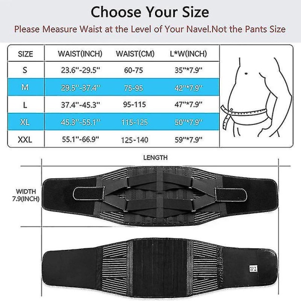 Medisinsk ryggstøttebelte i korsryggen, ortopedisk støtte, holdningskorrigerende korsett for menn og kvinner, ryggradsdekompresjon, midjetrener S