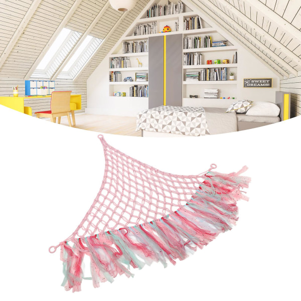 Färgglada plyschleksaker nät Boho handvävt nät arrangör hörn hängande förvaringsnät för sovrum sovsal