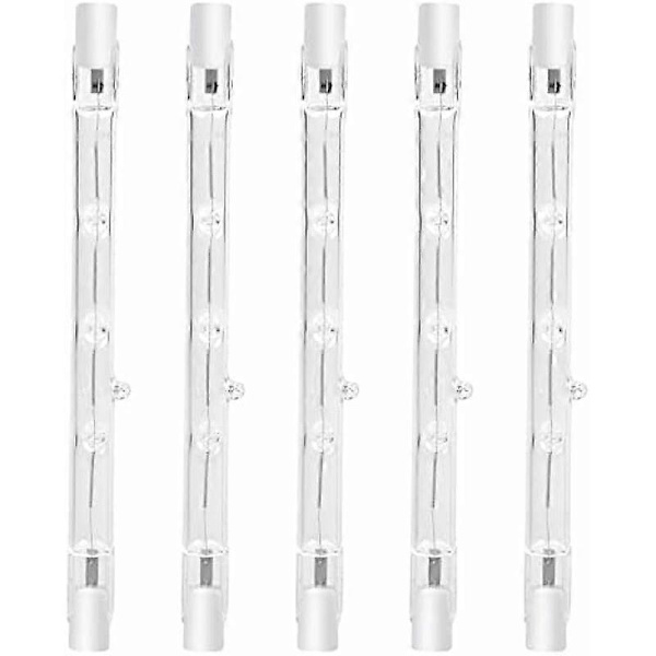 100W 118mm R7s Dimbar Halogen Pære Varmt Hvit 2800K r7s Lineær Spotlight AC220-240V for Hjembelysning, Arbeid, Sikkerhet, Gatebelysning, etc (5stk)