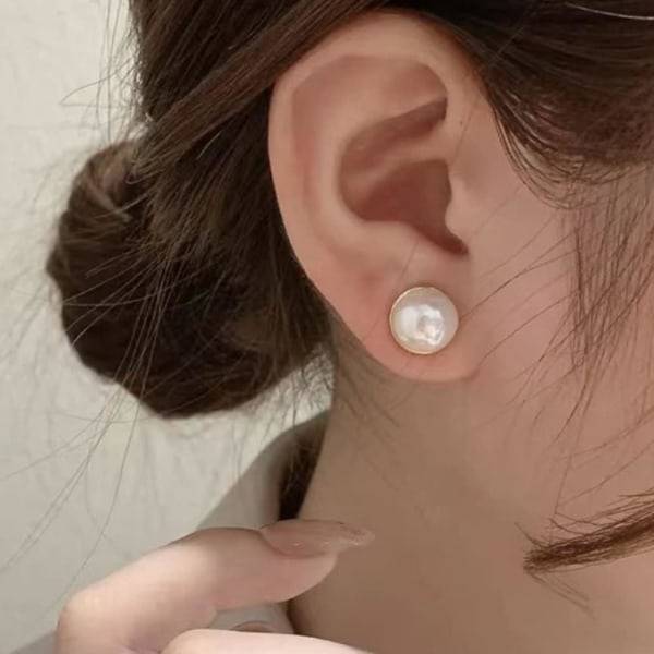 1 par bærbare studs øreringe delikate magnet øreringe dekorative falske øreringe hvid