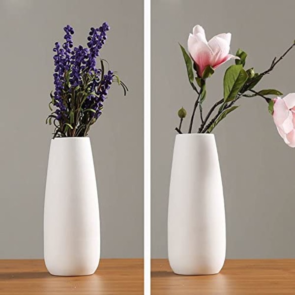 Hvid keramisk vase, moderne enkelt sæt, egnet til hjem, li