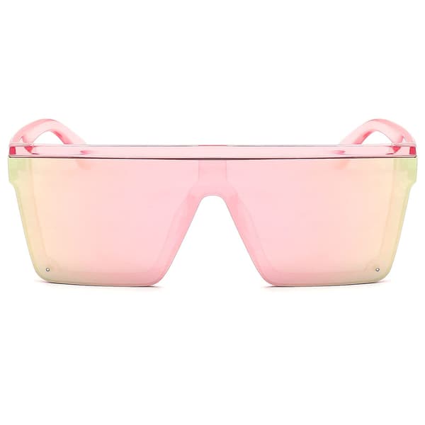Kvinner Menn Flat Top Shield Solbriller Oversized Square Rimless Shades UV400