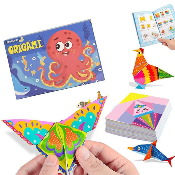 Origami Toy Kit Pojkar Flickor Utsökt färgglada DIY vikbara papper Art
