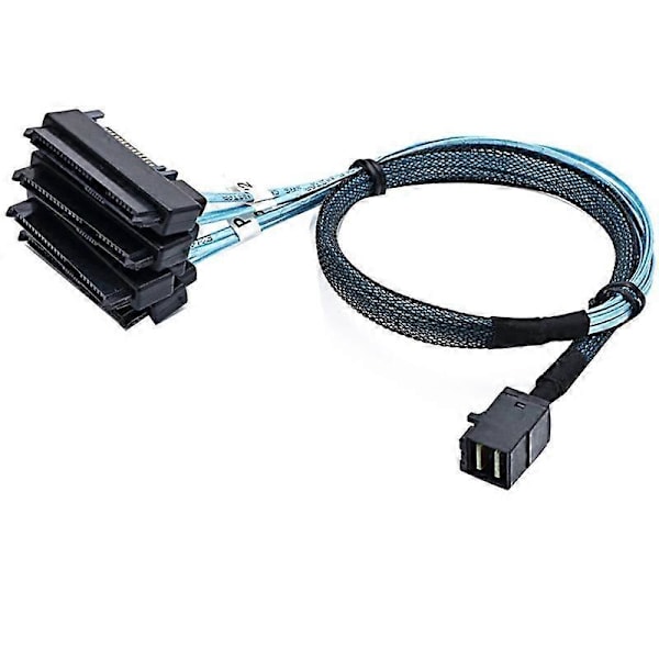 Mini SAS HD 12G SFF8643 til 4 SAS 29 Pin SFF8482 Kabel Konnektorer med 15 Pin SATA Strømstik Controller