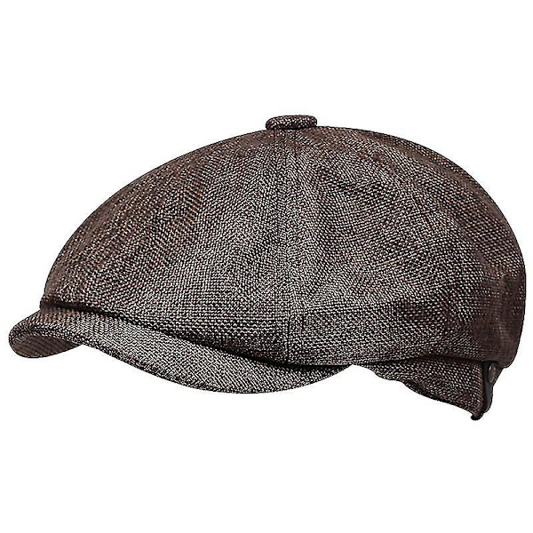 Sboy Hats Beret Hat Beanie Flat Hat Unisex Wild Octagonal Cap 8 Panel Wool Blend Gatsby Ivy Hat For Men Brown