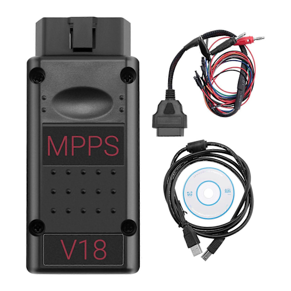 MPPS V18 OBD2 Diagnostisk Værktøj MAIN + TRICORE + MULTIBOOT V18.12.3.8 med Breakout Tricore Kabel