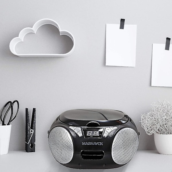 Kryc-magnavox Md6924 Bärbar Top Loading Cd Boombox Med Am/fm Stereo Radio I Svart | Cd-r/cd-rw Kompatibel | Led-display | Aux-port Stöd | Pro