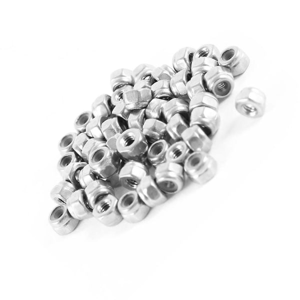 100 stk. 304hc rustfrit stål hardware sekskant låsemøtrik M2 A2-70