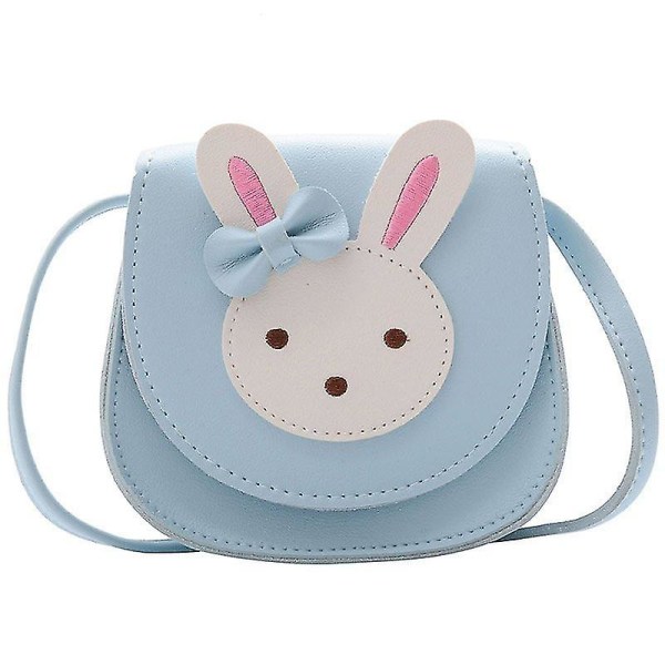 Små flickors söta kanin Crossbody-väska Liten rosett Axelväska Handväska för barn Småbarn (1st, blå)