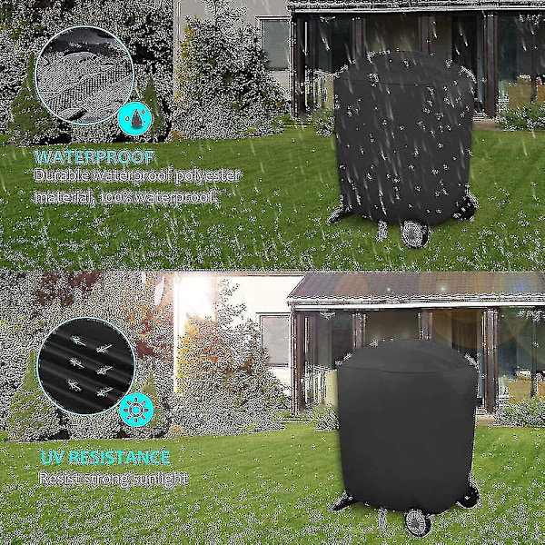 Grillöverdrag Vattentätt Grillöverdrag Kettle Grill Skyddande Överdrag Huva Grillöverdrag Presenning (71 * 68cm)