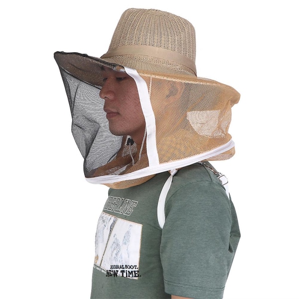 Ulkona käytettävä mehiläishoitaja Cowboy-hattu hengittävä tulenkestävä mehiläishoidon cap kasvojen päänsuoja