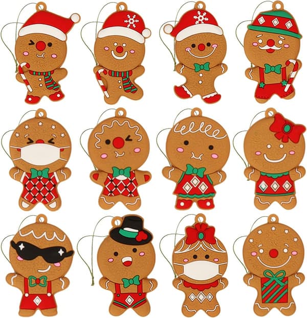 Julpynt Pepparkaksmän 12-pack Julgran