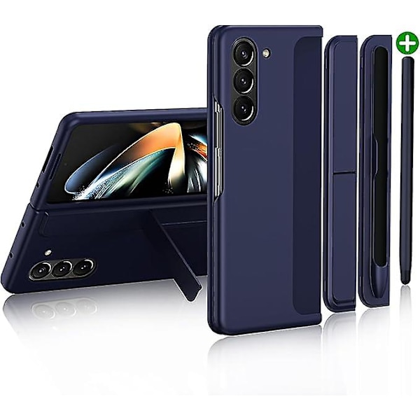 Til Samsung Galaxy Z Fold 5 Etui Med S Pen, Udskiftelig S Pen Holder & Kickstand Support Trådløs Opladning Etui Til Samsung Z Fold 5 blue