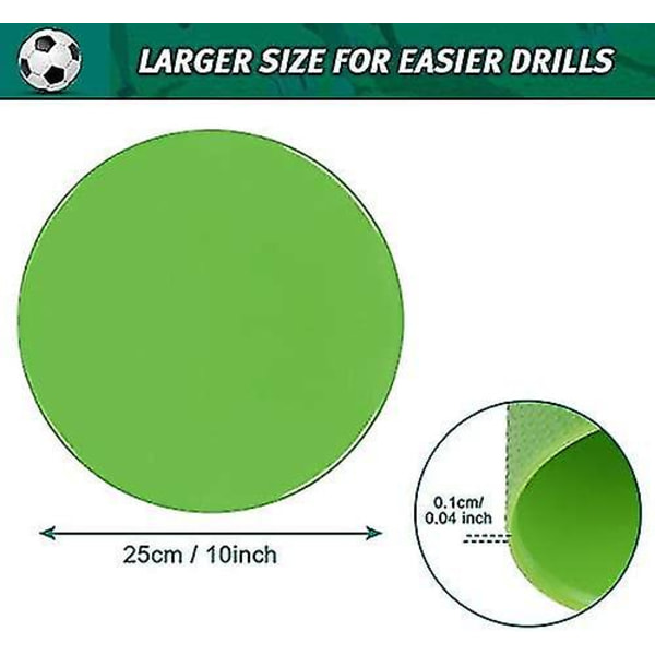 Spotmarkører 9 Tommer 10 Tommer Sæt Af 12 Skridsikker Gummi Agility Markører Flade Markering Kegler Flo