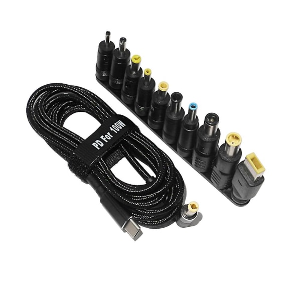 100w Type C bærbar PC strømadapter kontaktplugg Usb Type C til universell lader ladekabel ledning