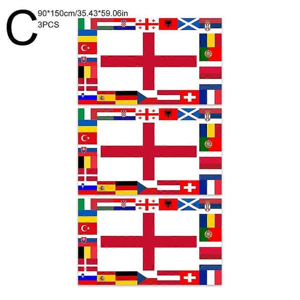 Flagg for åttendedelsfinalen i EM, dekorasjon til hjemmefester 90x150CM 1pcs