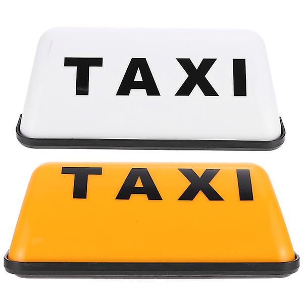 2 stk Taxa Lampe Top Taxi Skilt Oplyst Taxi Tag Lys Taxa Lys Til Taxi Bil Lys (12v)