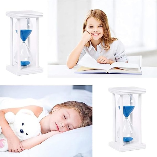 Timeglass Timer 30/60 minutter Wood Sand Timeglass Clock for Creative G 60 minutes blue sand