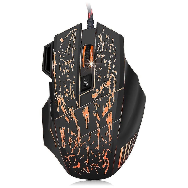 Wekity Gamingmus med sju knappar, 5-växlad justerbar DPI, flytande vattensprucken form, lysande trådbunden mus, ergonomisk