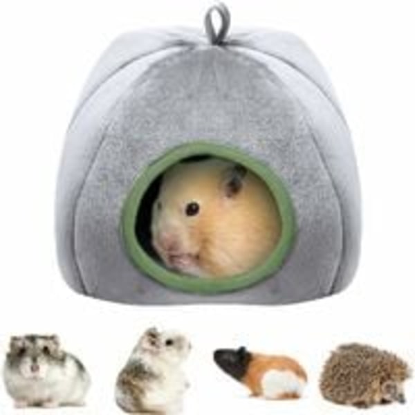 Marsvinseng, marsvinhus, sovesal for marsvin, hamstere, ekorn, chinchillaer, kaniner og andre smådyr, varm seng til kjæledyr (grå)