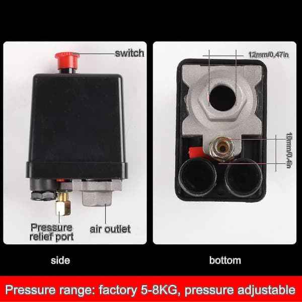 Trykkbryterkontroll for luftkompressor for ventil 90-120psi trykkregulator - scntcv