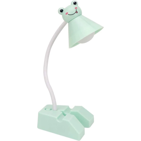 Pöytä yövalo makuuhuoneeseen, minilapsille sarjakuva kokoontaitettava LED-pöytälamppu USB latauslamppu silmiensuojalamppu lapsille (vihreä sammakko)