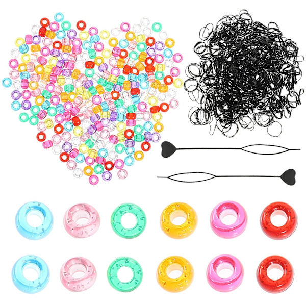 1 set med DIY dreadlocks ringpärlor kreativa hårflätnings spänne hårsnoddstillbehör