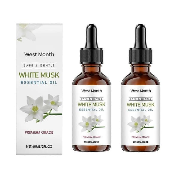1-3 stk. hvit musk eterisk olje - fuktighetsgivende, aromaterapi og diffuserbruk, 60 ml 2pcs