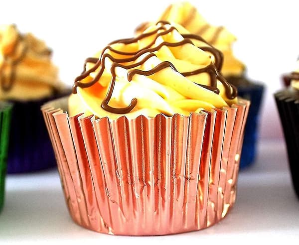 Cupcakeforme, Folie Metallic Cupcakeforme Standard Bagekopper 100 stk (marineblå