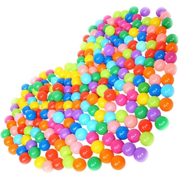 100 STK Plastic Ball Pit Baller Fargerike kjæledyr lekeballer Havballer for lekeplassspill Bassengpakke i pose, 5,5 cm