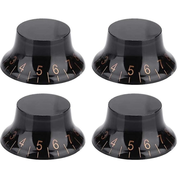 4 Pcs Speed Tone Volume Control Knobs For Electric Guitar Accessory(black+gold)