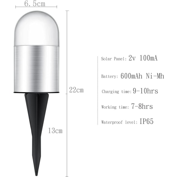 Solar Garden Lights, 4-pack vattentät Solar Ground Lights L